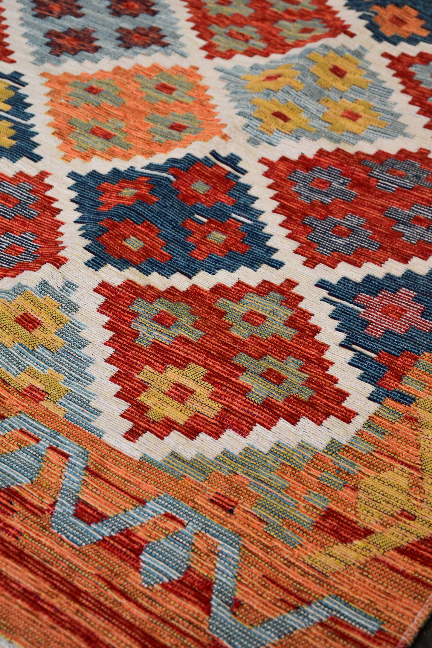 Tapis Byzance Flower Orange - Ma boutique