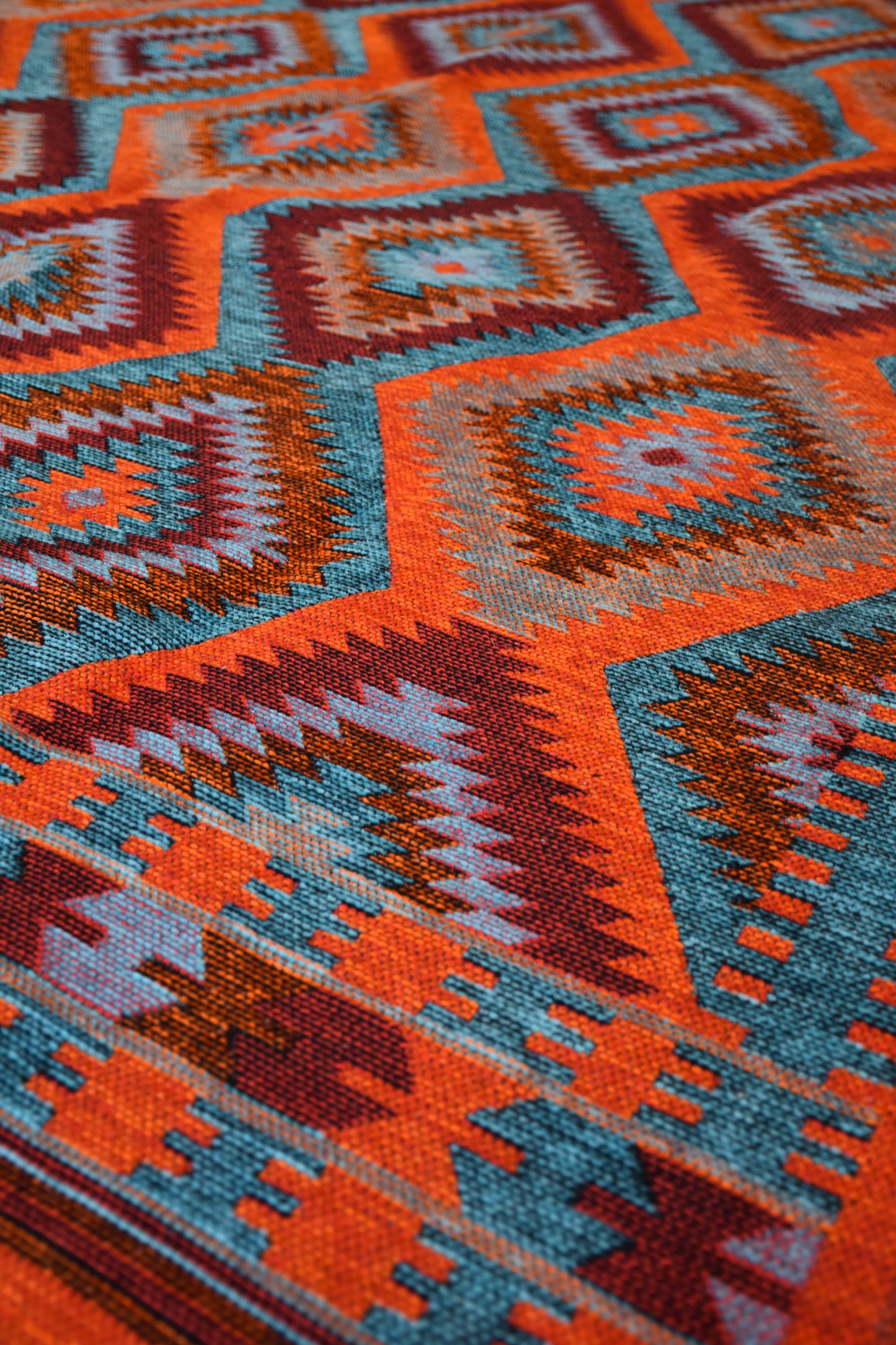 Tapis Les Ottomans Orange-Turquoise - Ma boutique