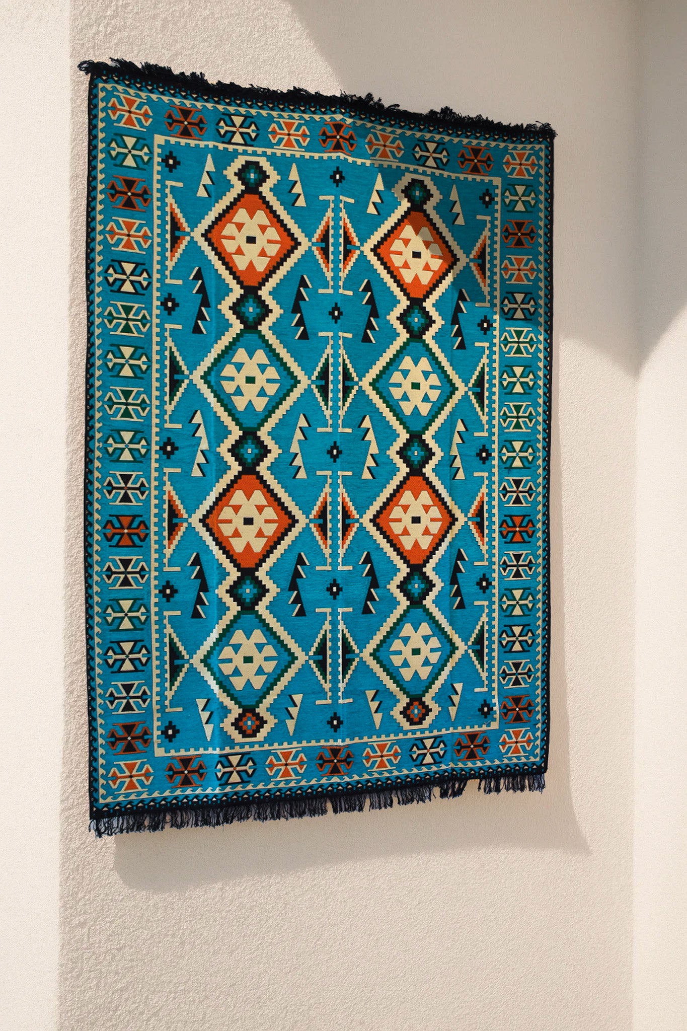 Tapis Aztèque Turquoise - Ma boutique