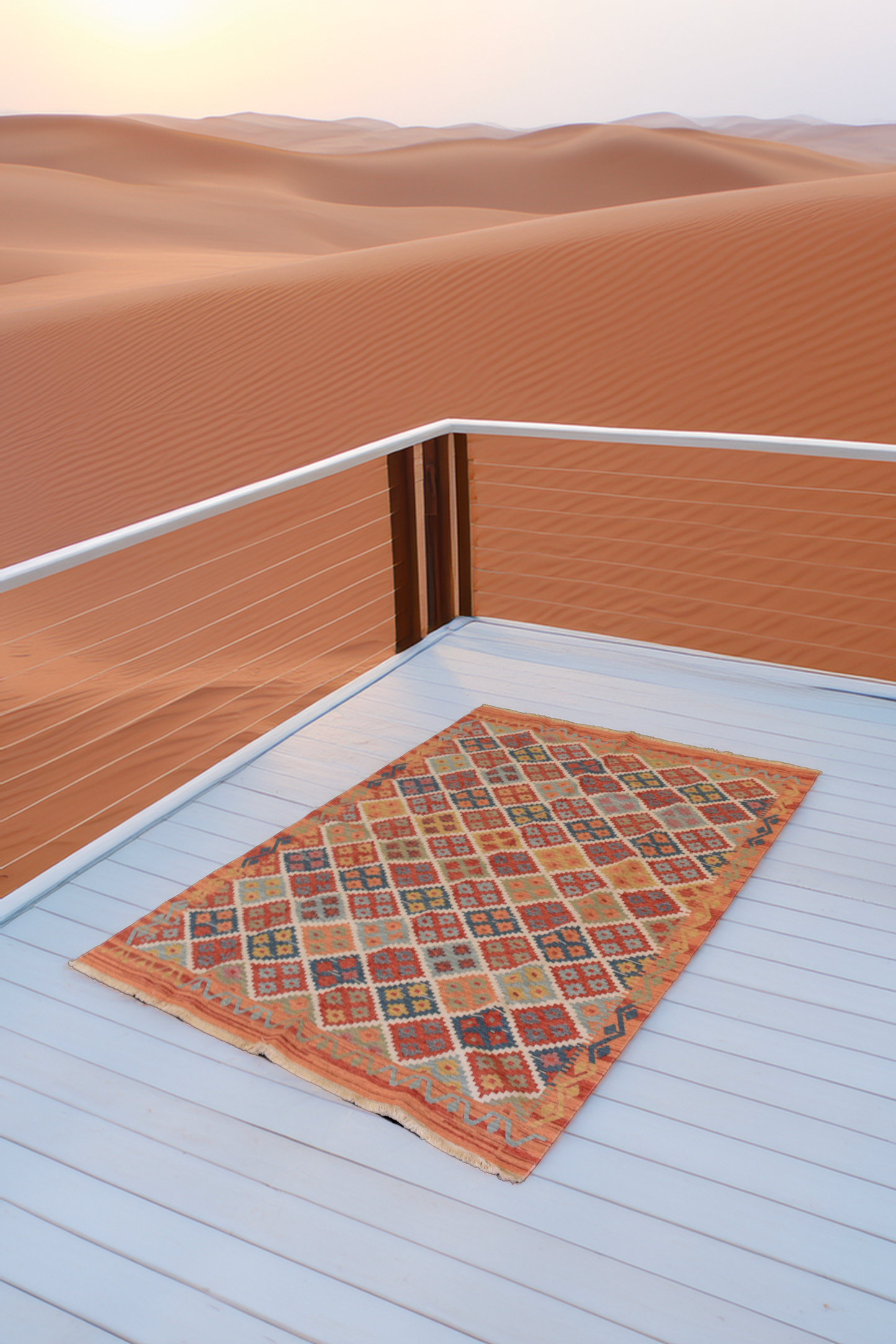 Tapis Byzance Flower Orange - Ma boutique