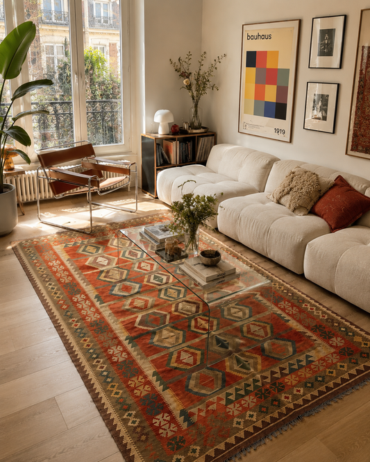 Tapis Kilim Afghan neuf - 281 x 189 cm - Ma boutique