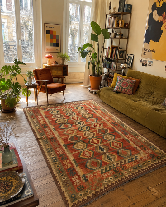 Tapis Kilim Afghan neuf - 281 x 189 cm