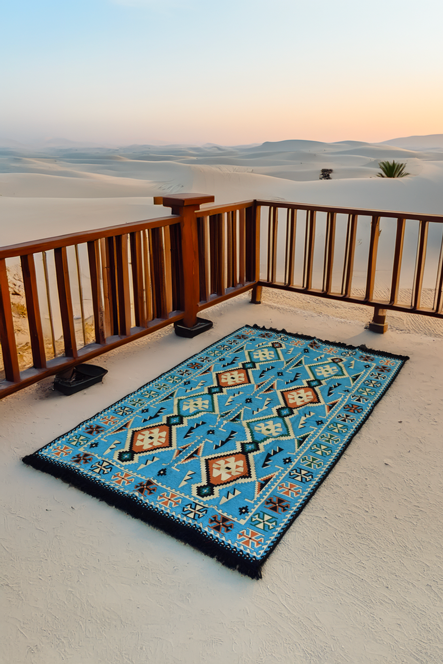 Tapis Aztèque Turquoise - Ma boutique