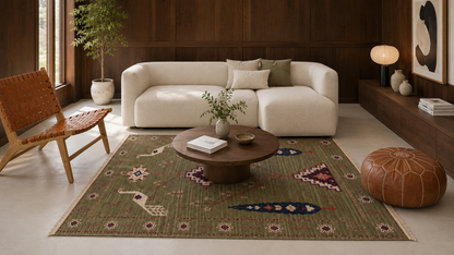 Nouveau: Tapis Byzance Paons et Arbre de vie (réversible)