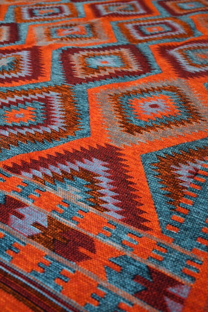 Tapis Les Ottomans Orange-Turquoise - Ma boutique