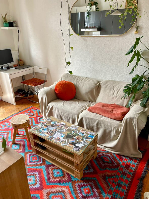 Tapis Les Ottomans Orange-Turquoise - Ma boutique