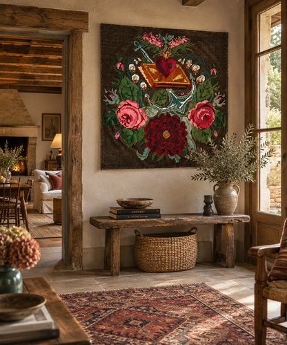 Kilim moldave ancien – 157 × 168 cm – Pièce unique