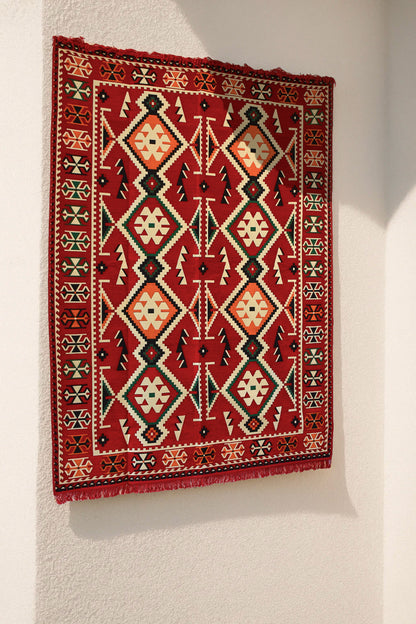 Tapis Aztèque Rouge - Ma boutique