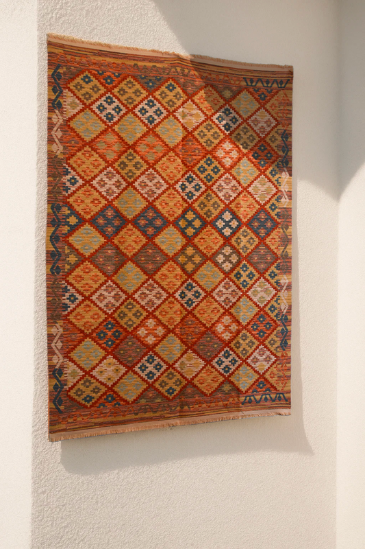 Tapis Byzance Flower Orange - Ma boutique
