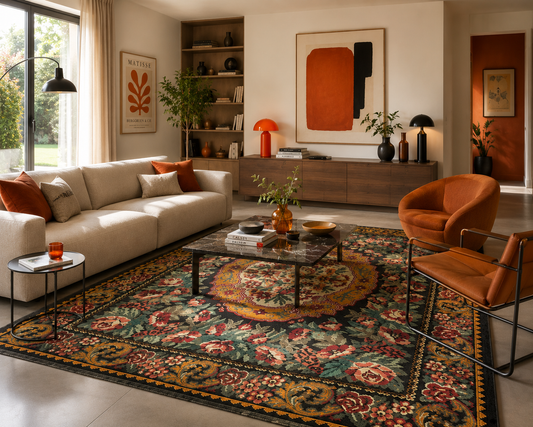 Kilim à la rose Moldave Ancien - Ma boutique