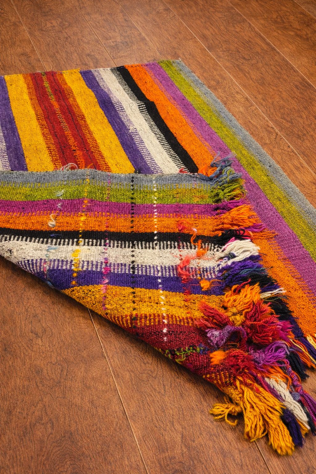 Kilim franges multicolores