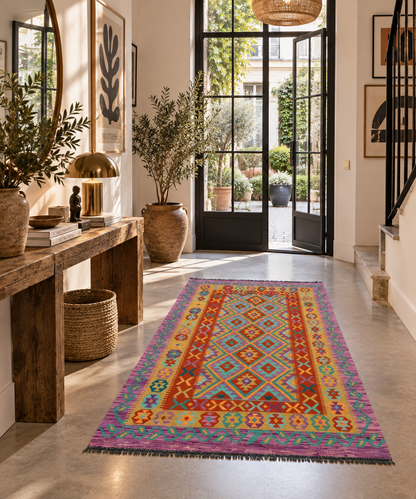 Kilim Afghan – 121 × 195 cm – Pièce unique