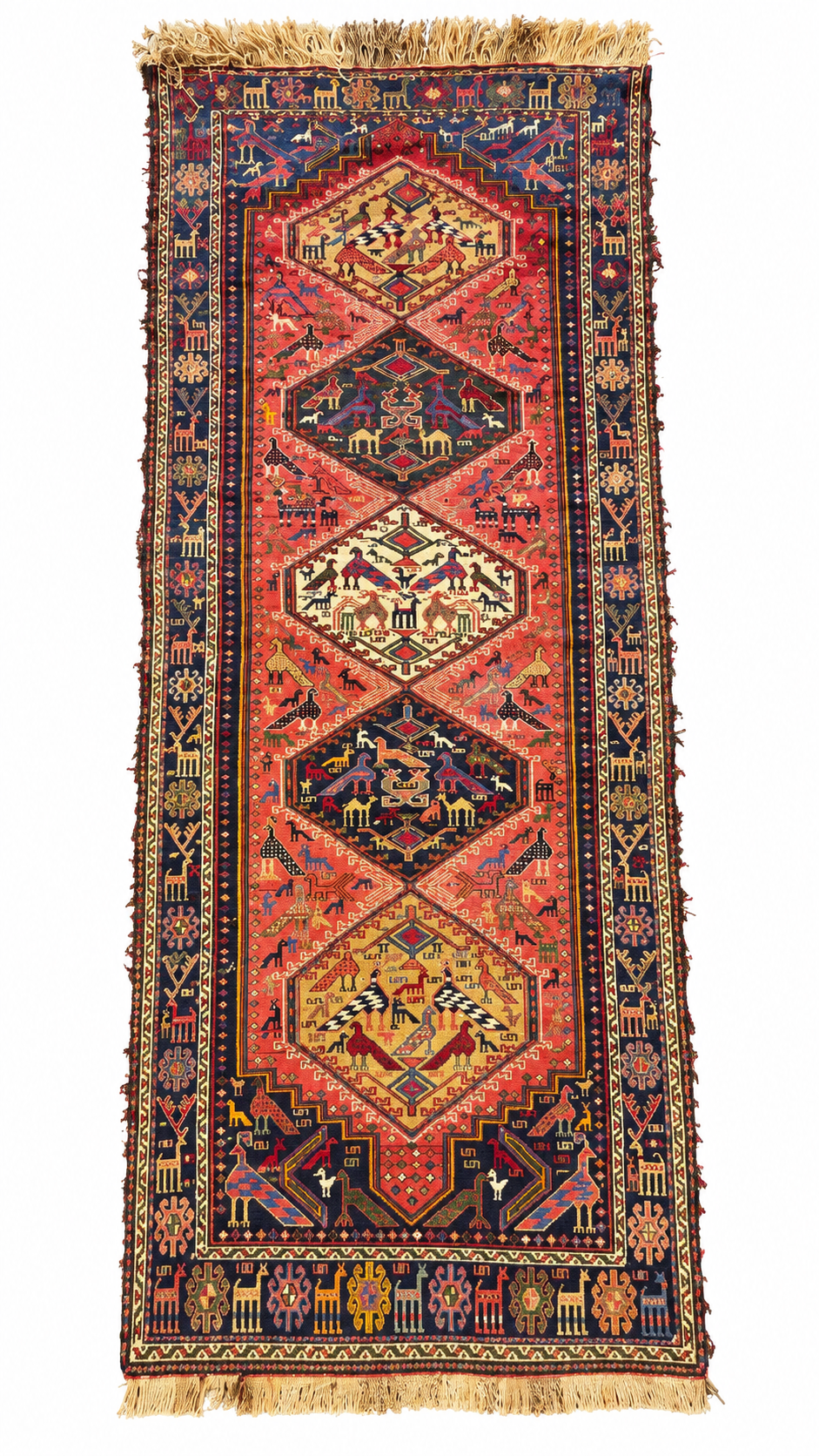 Tapis Shasavan ancien – 105 × 300 cm