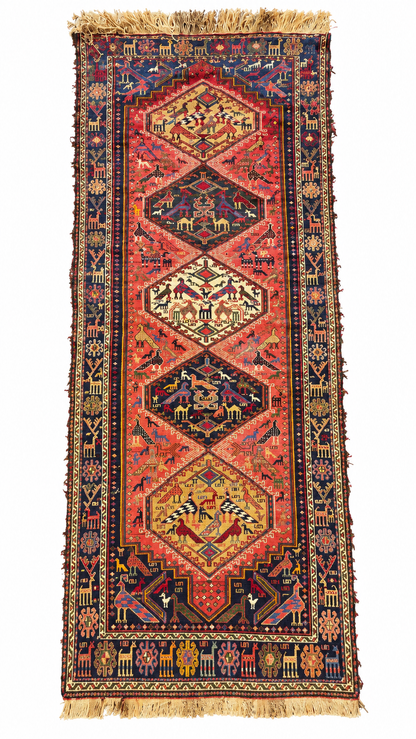 Tapis Shasavan ancien – 105 × 300 cm
