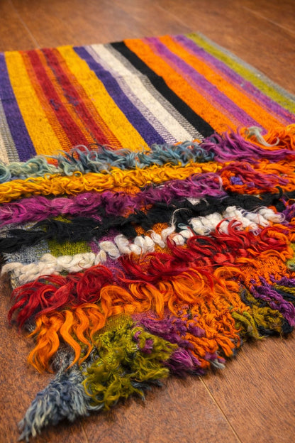 Kilim franges multicolores