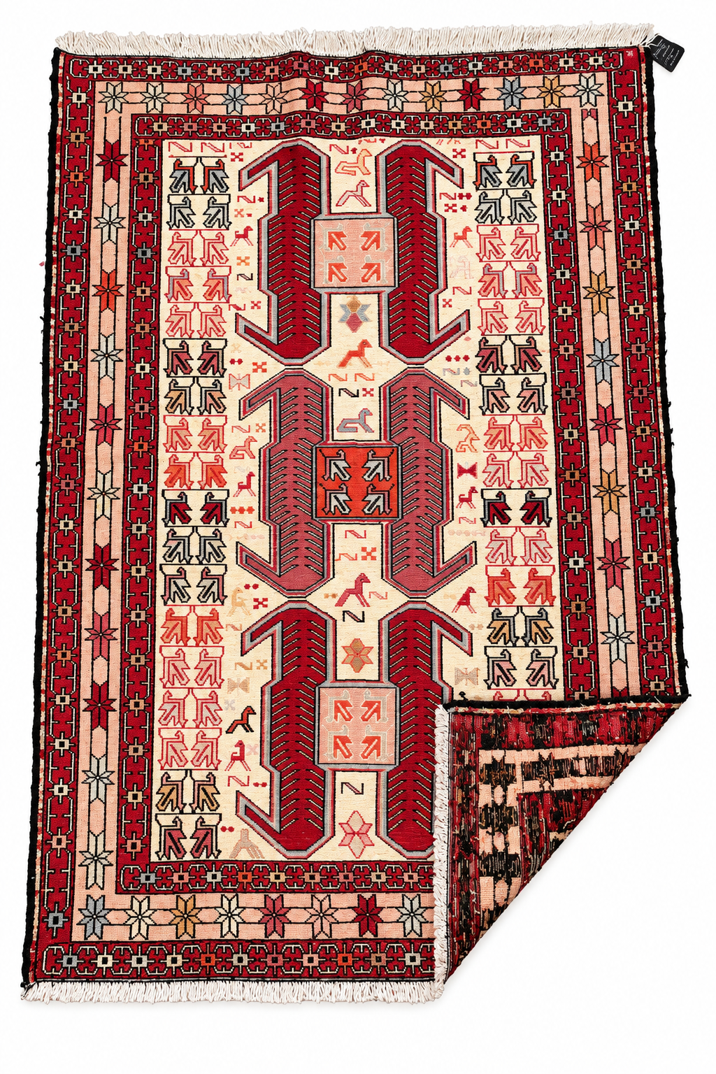 Tapis Shasavan ancien – Soie – Iran – 98 × 150 cm