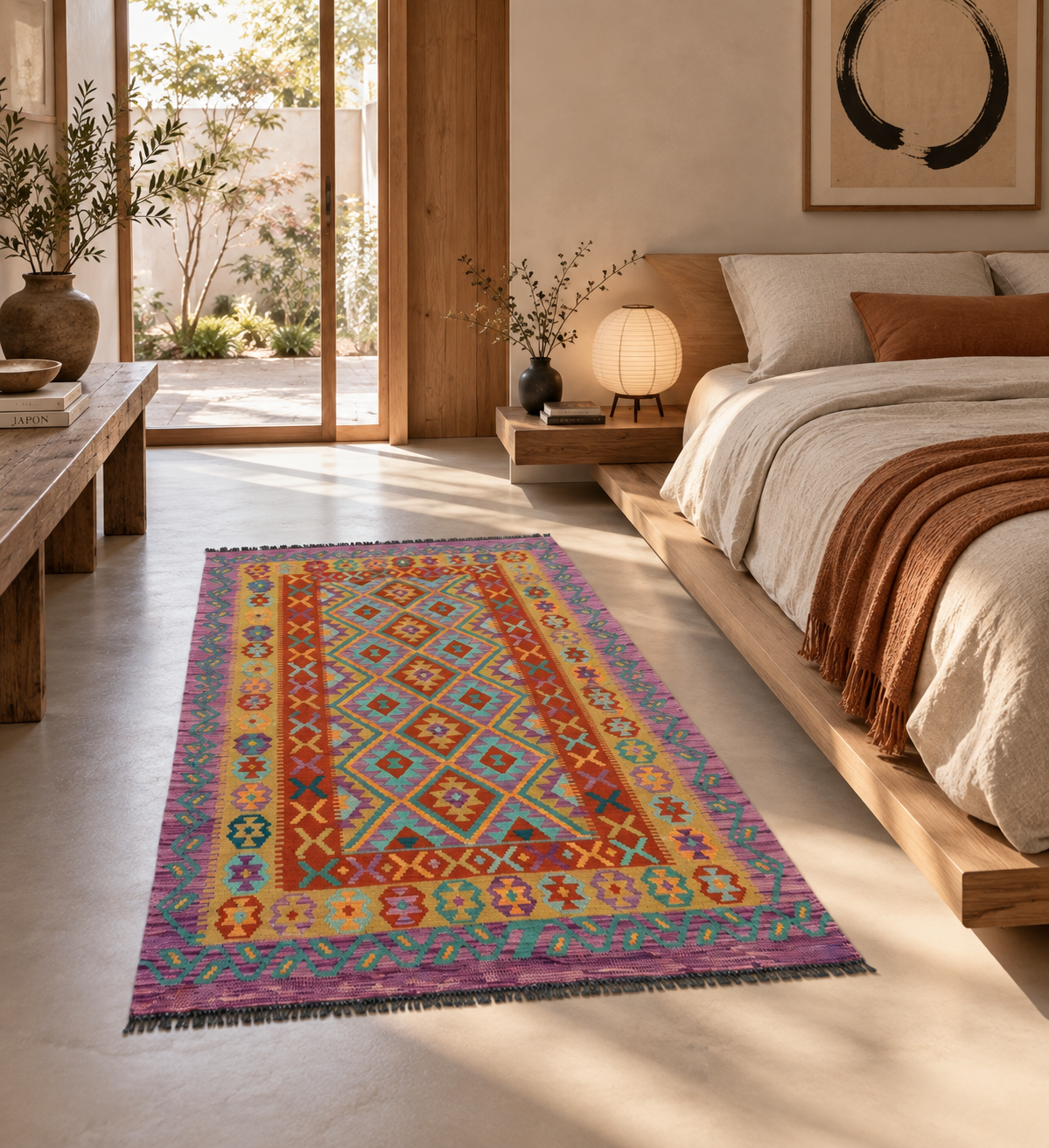 Kilim Afghan – 121 × 195 cm – Pièce unique