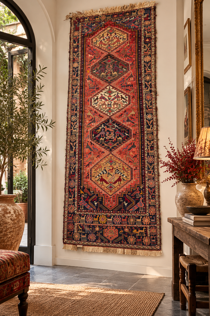 Tapis Shasavan ancien – 105 × 300 cm
