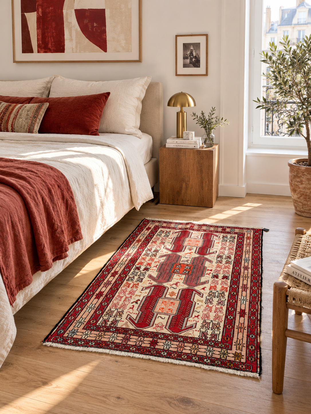 Tapis Shasavan ancien – Soie – Iran – 98 × 150 cm