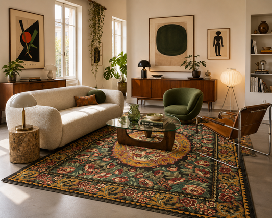 Kilim à la rose Moldave Ancien - Ma boutique