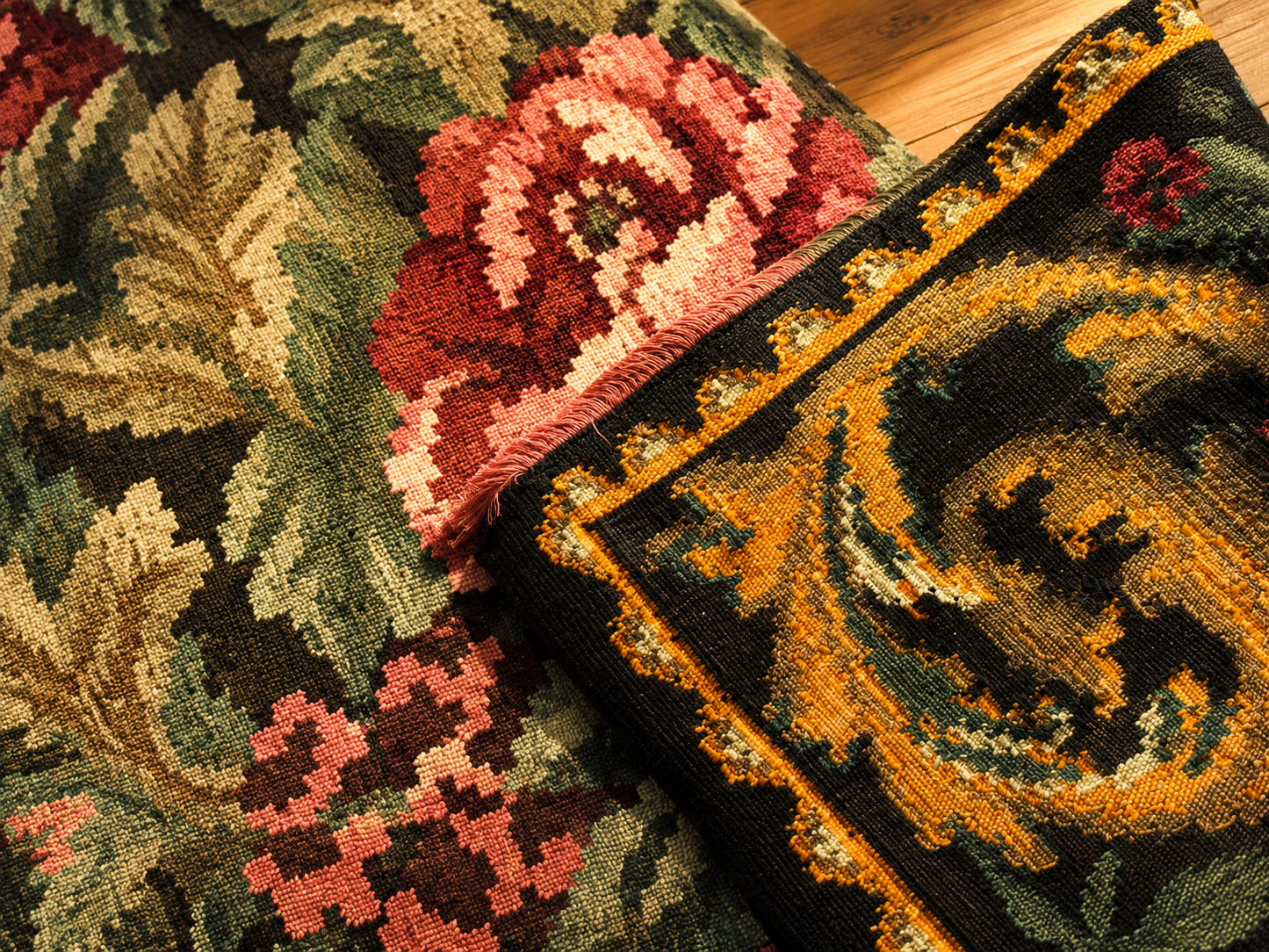 Kilim à la rose Moldave Ancien - Ma boutique