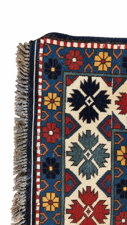 Tapis Caucasien Carré – fait main en laine – 150 x 160 cm