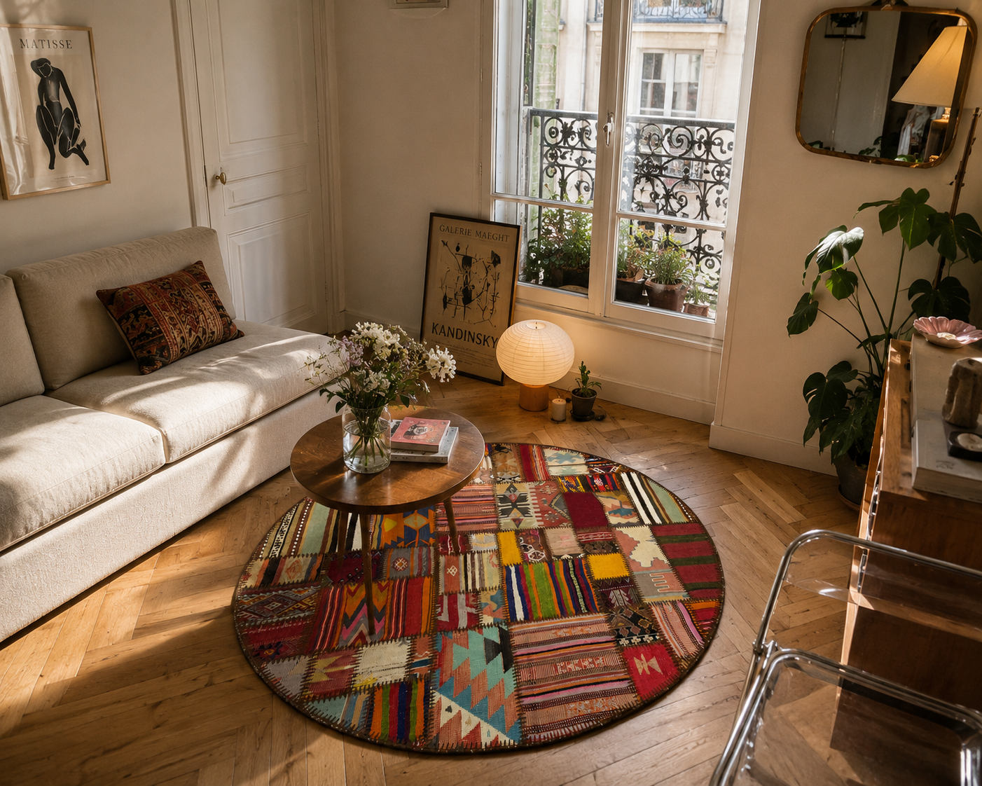 Tapis Rond Patchwork - 145 cm