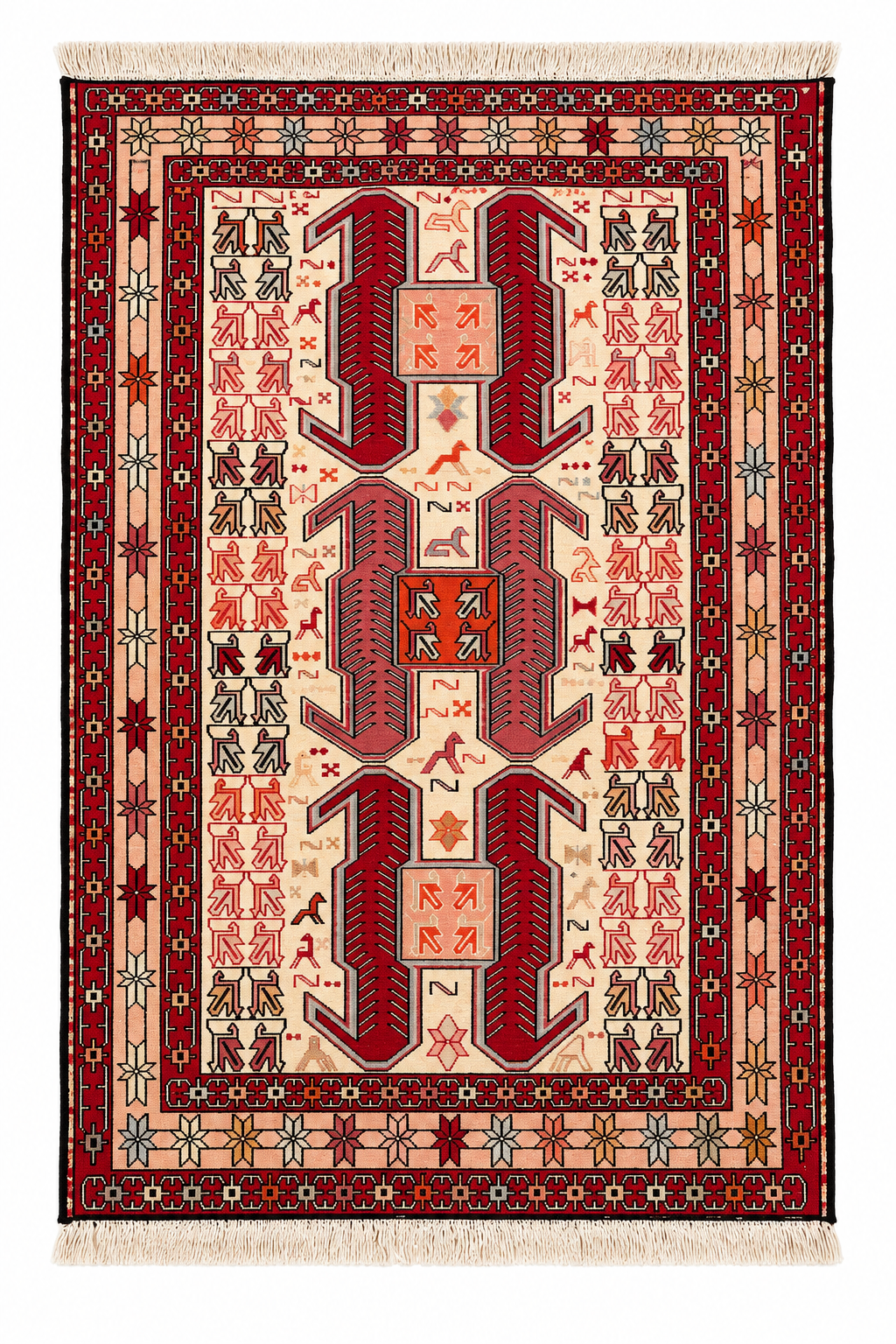 Tapis Shasavan ancien – Soie – Iran – 98 × 150 cm