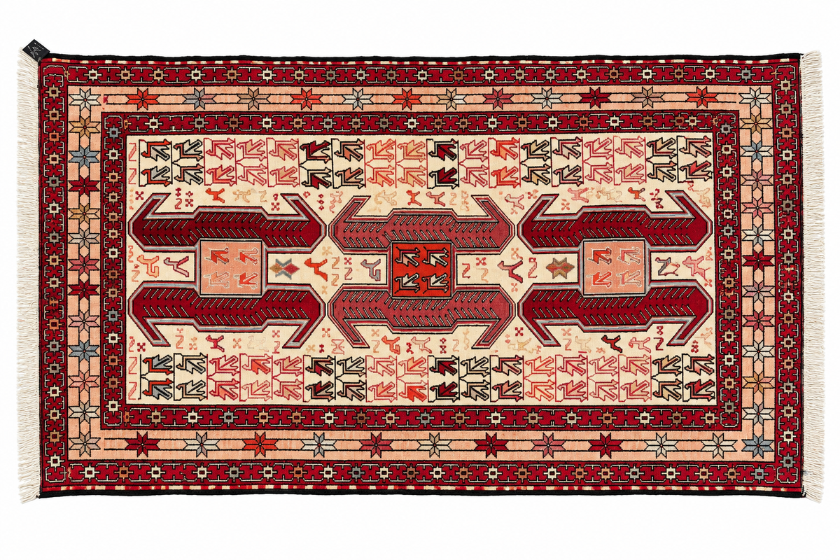 Tapis Shasavan ancien – Soie – Iran – 98 × 150 cm