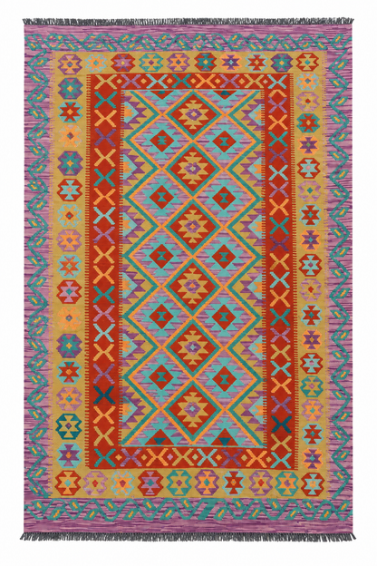 Kilim Afghan – 121 × 195 cm – Pièce unique