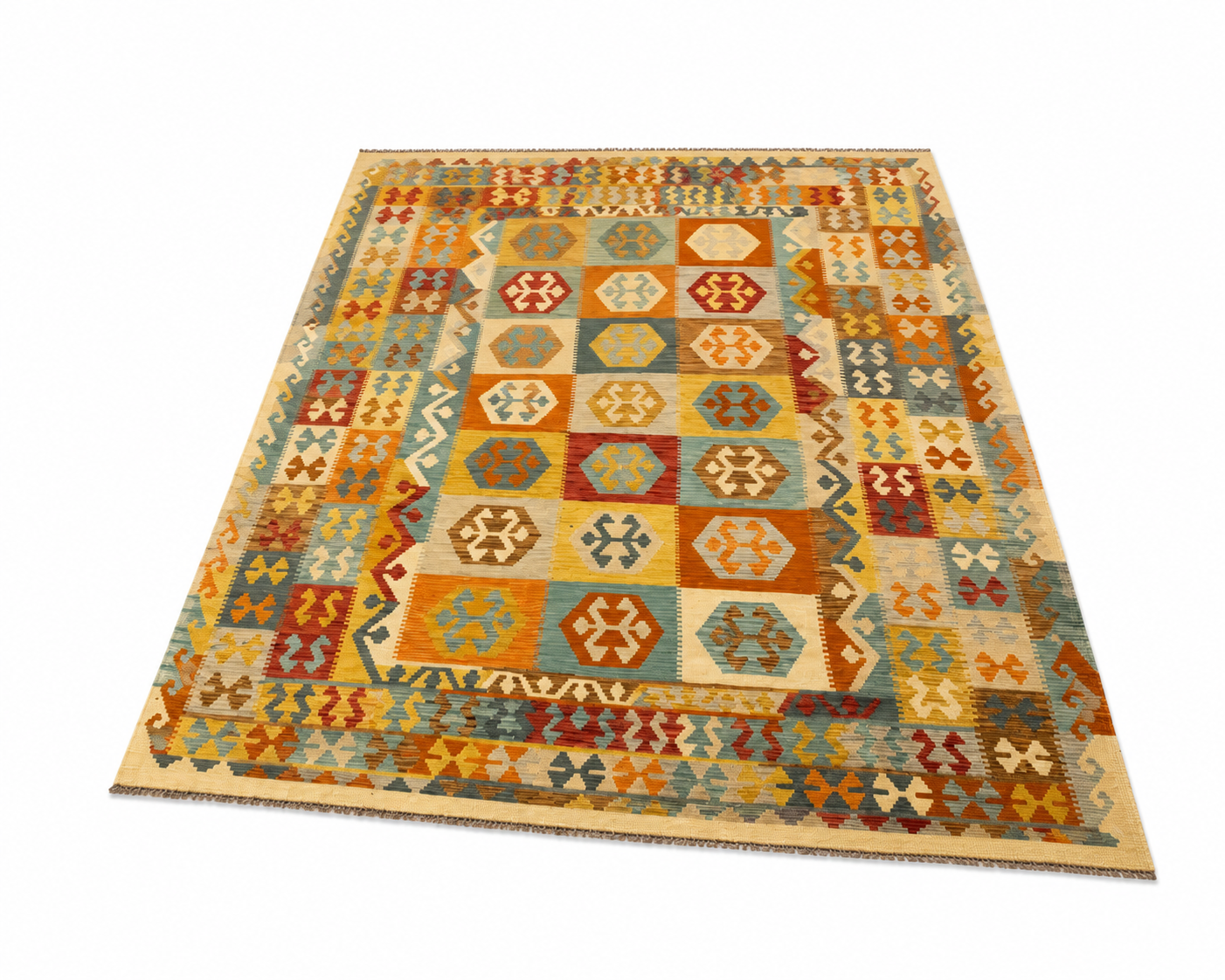 Tapis Kilim Afghan neuf - 293 x 197 cm