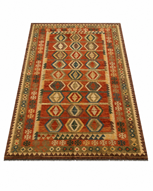 Tapis Kilim Afghan neuf - 281 x 189 cm
