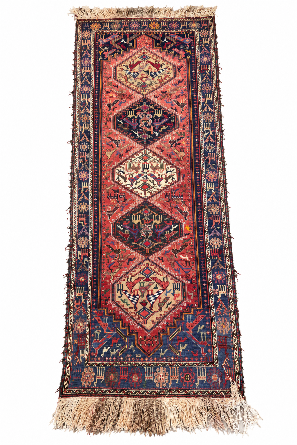 Tapis Shasavan ancien – 105 × 300 cm