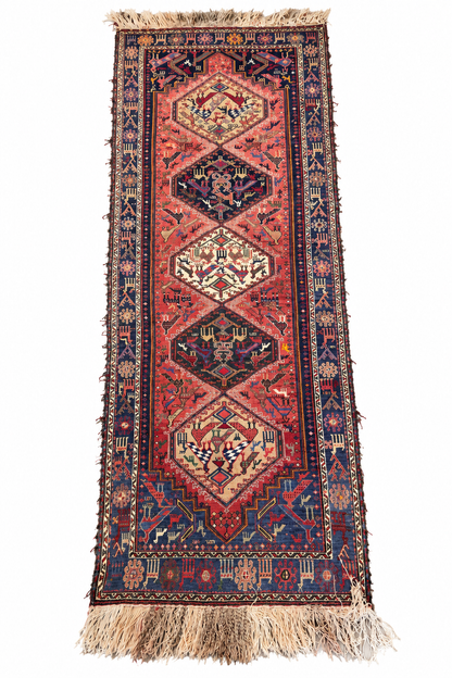 Tapis Shasavan ancien – 105 × 300 cm