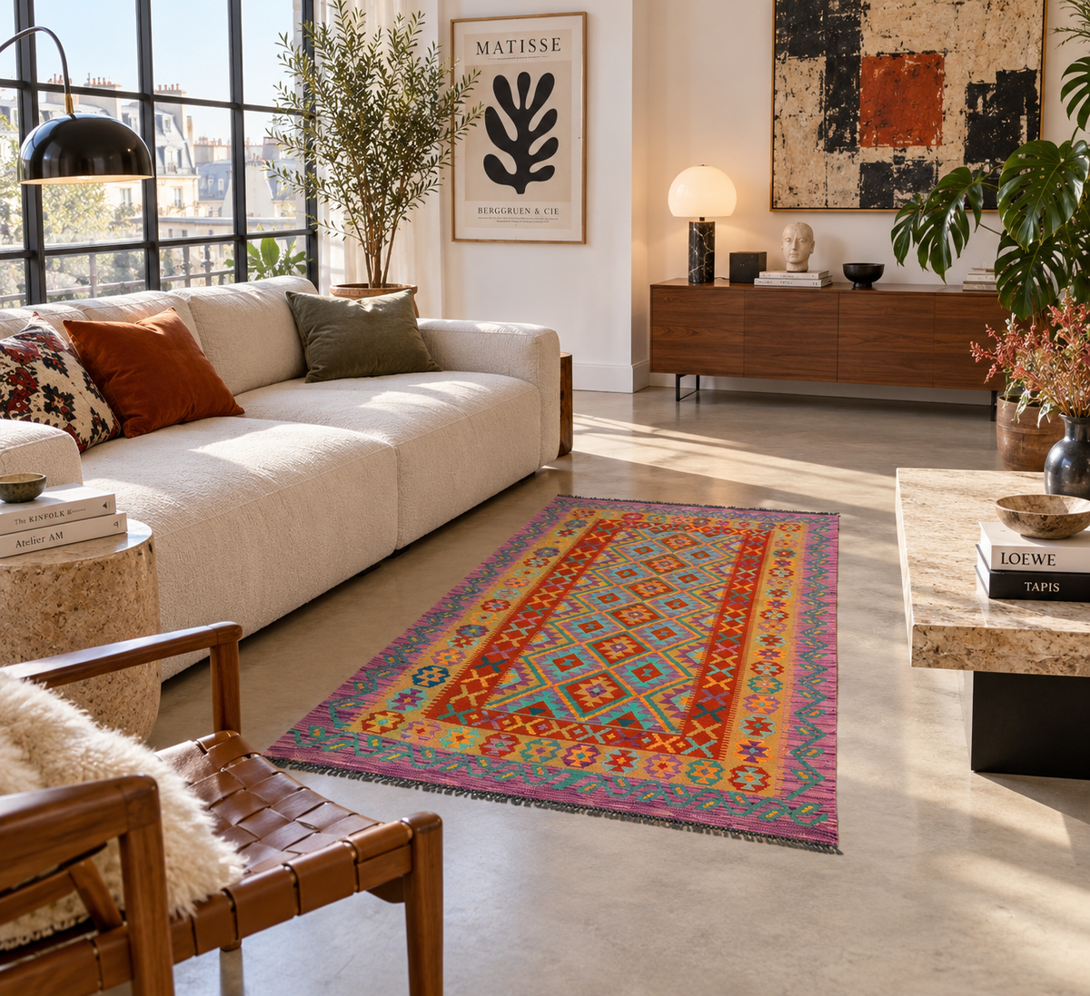 Kilim Afghan – 121 × 195 cm – Pièce unique
