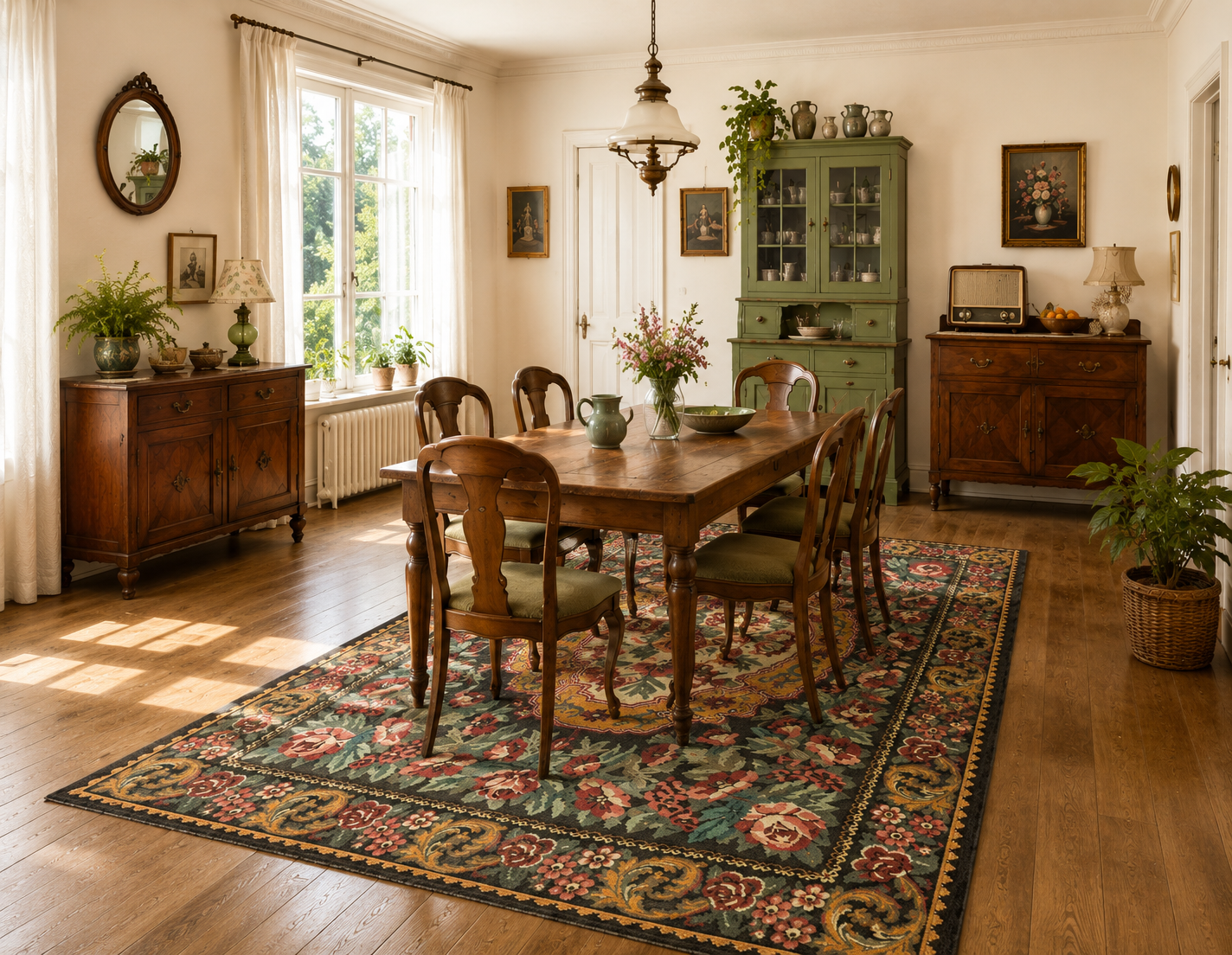 Kilim à la rose Moldave Ancien - Ma boutique