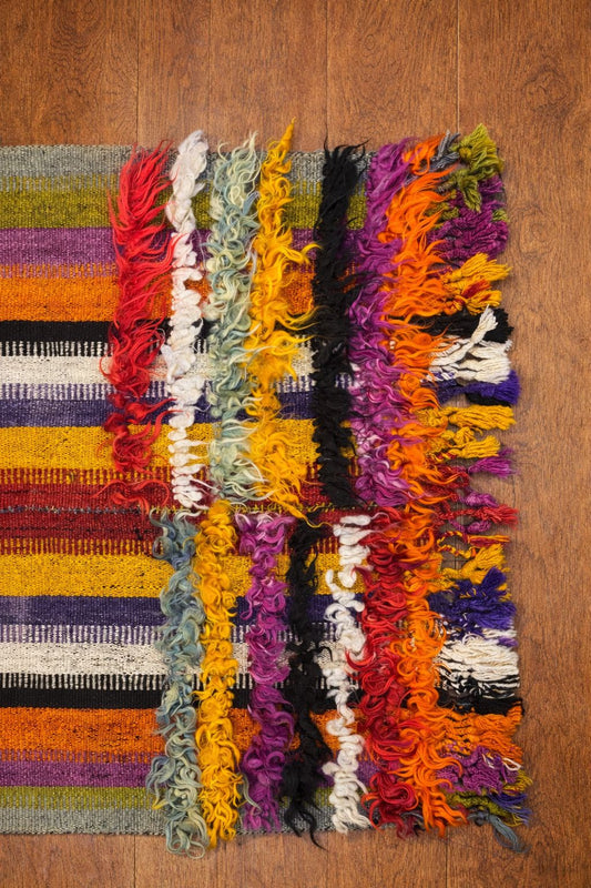 Kilim franges multicolores