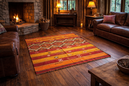 Kilim Cicim orange - Ma boutique