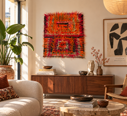Tülü turc ancien – 126 × 115 cm – Pièce unique