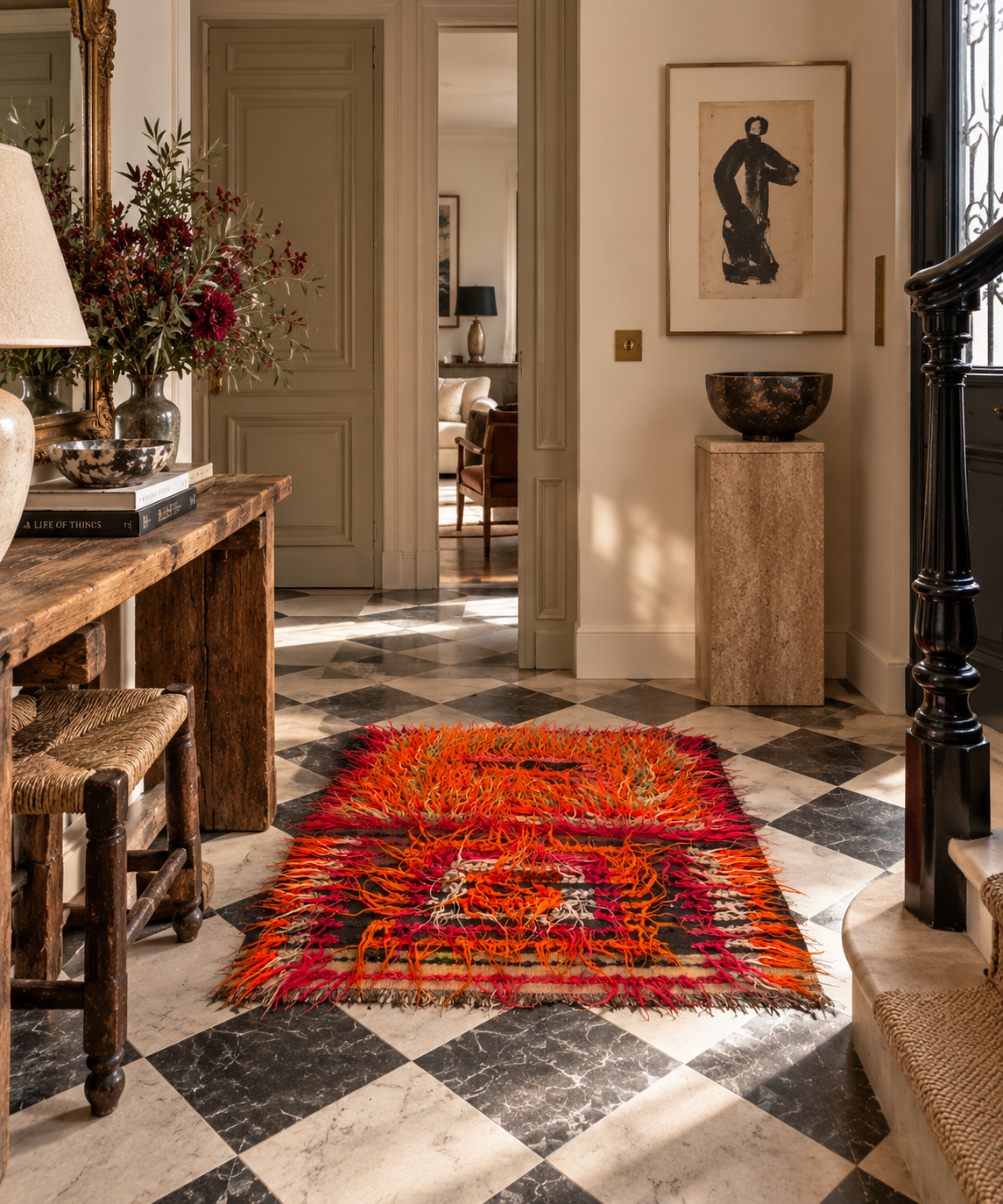 Tülü turc ancien – 126 × 115 cm – Pièce unique