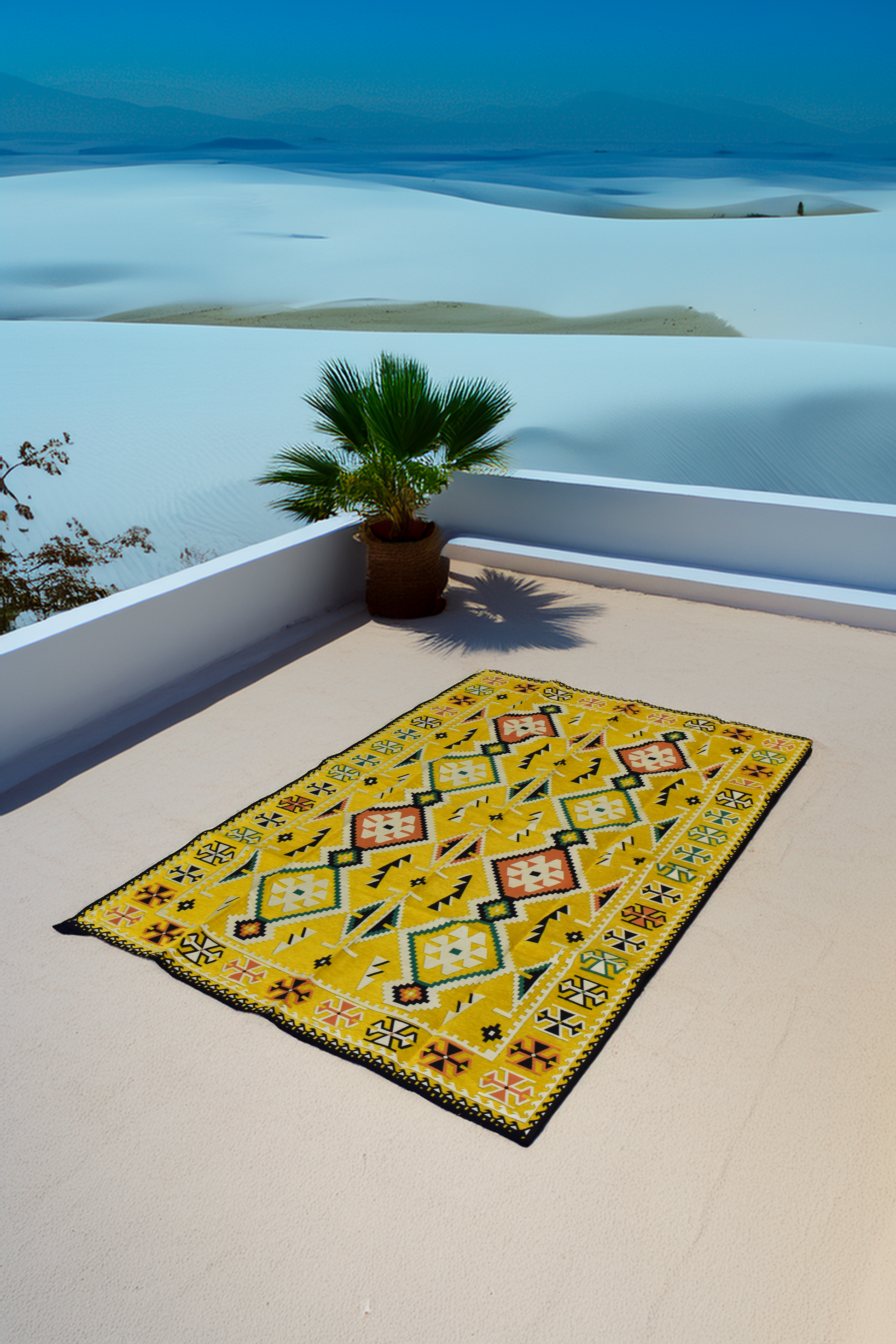 Tapis Aztèque Jaune - Ma boutique