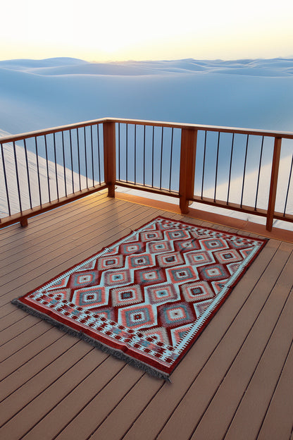 Tapis Les Ottomans Bordeaux - Turquoise - Ma boutique